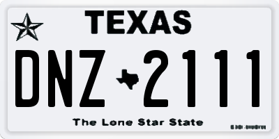 TX license plate DNZ2111