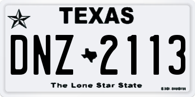TX license plate DNZ2113