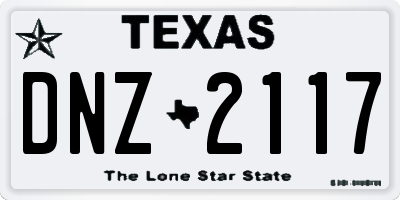 TX license plate DNZ2117
