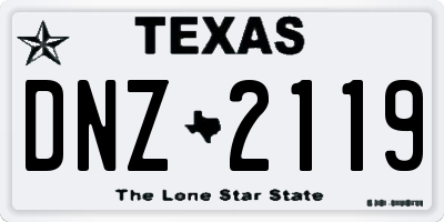 TX license plate DNZ2119