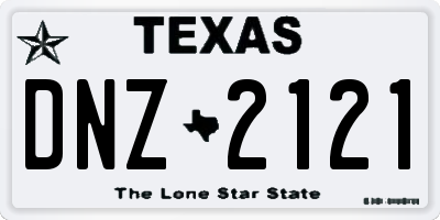 TX license plate DNZ2121