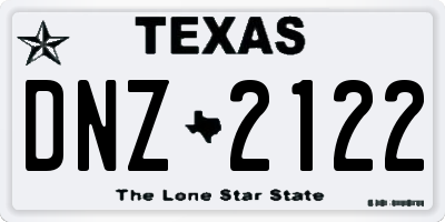 TX license plate DNZ2122