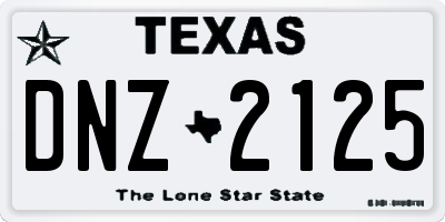 TX license plate DNZ2125