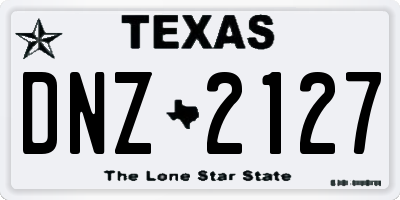 TX license plate DNZ2127