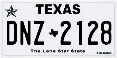 TX license plate DNZ2128