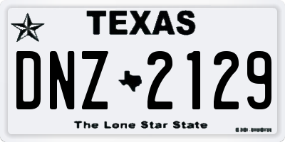 TX license plate DNZ2129