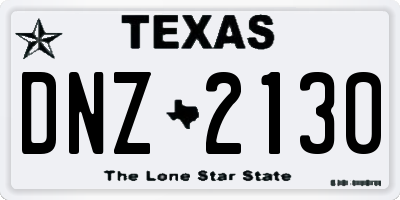 TX license plate DNZ2130