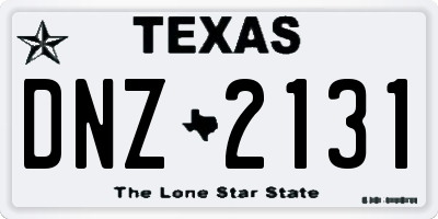 TX license plate DNZ2131