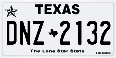 TX license plate DNZ2132