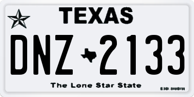 TX license plate DNZ2133