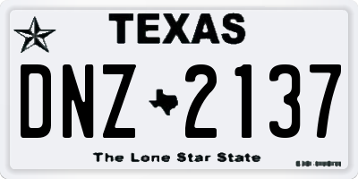 TX license plate DNZ2137