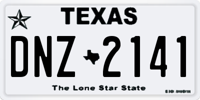 TX license plate DNZ2141