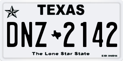 TX license plate DNZ2142
