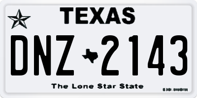TX license plate DNZ2143