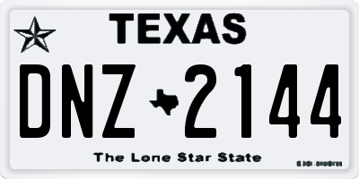 TX license plate DNZ2144
