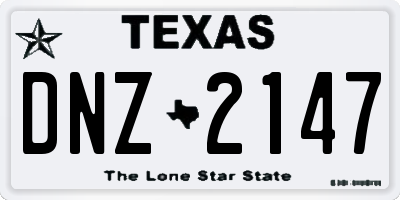 TX license plate DNZ2147