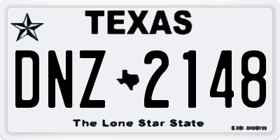 TX license plate DNZ2148