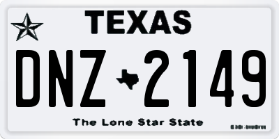 TX license plate DNZ2149