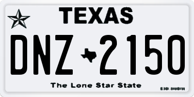 TX license plate DNZ2150