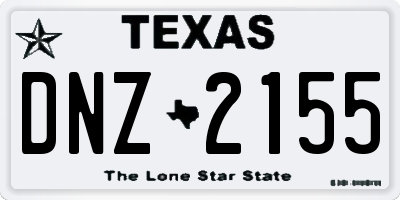 TX license plate DNZ2155