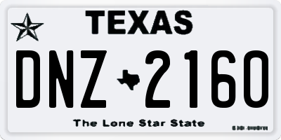 TX license plate DNZ2160