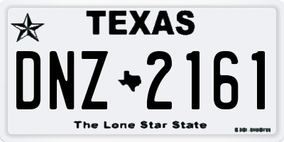 TX license plate DNZ2161