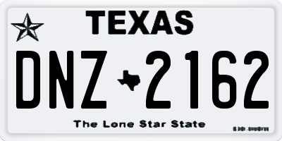 TX license plate DNZ2162