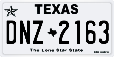 TX license plate DNZ2163