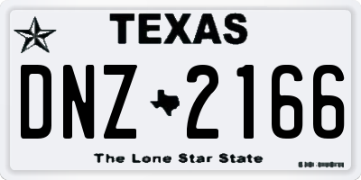 TX license plate DNZ2166