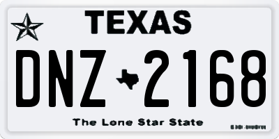 TX license plate DNZ2168