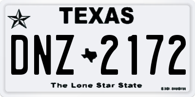 TX license plate DNZ2172