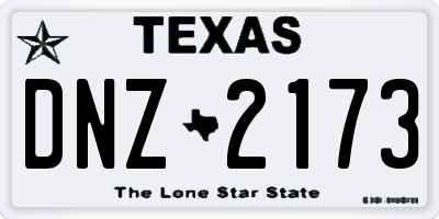 TX license plate DNZ2173