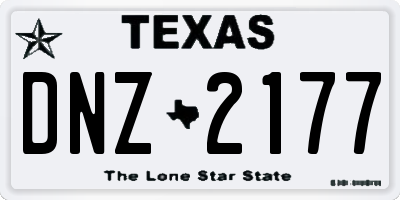 TX license plate DNZ2177