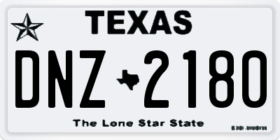TX license plate DNZ2180