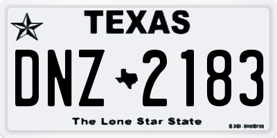 TX license plate DNZ2183