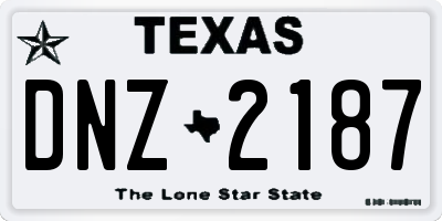 TX license plate DNZ2187