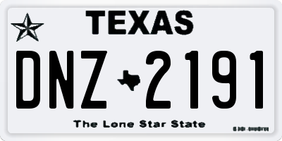 TX license plate DNZ2191