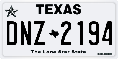 TX license plate DNZ2194