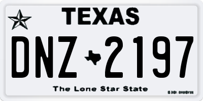 TX license plate DNZ2197