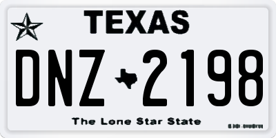 TX license plate DNZ2198