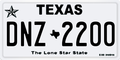TX license plate DNZ2200