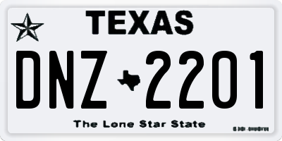 TX license plate DNZ2201