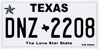 TX license plate DNZ2208