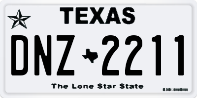 TX license plate DNZ2211