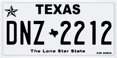 TX license plate DNZ2212