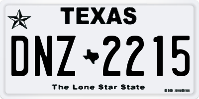 TX license plate DNZ2215
