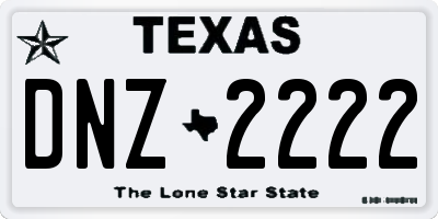 TX license plate DNZ2222