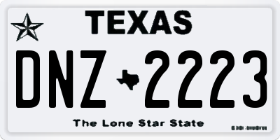 TX license plate DNZ2223