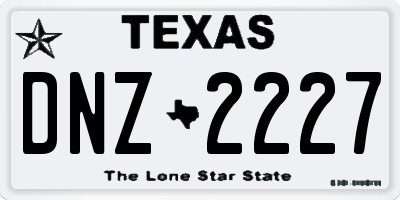 TX license plate DNZ2227