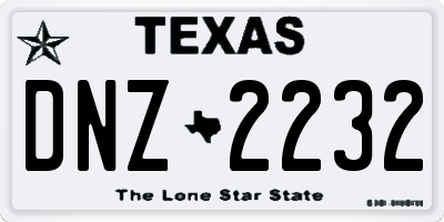 TX license plate DNZ2232
